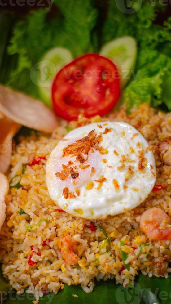 seafood fried rice with a classic theme photo