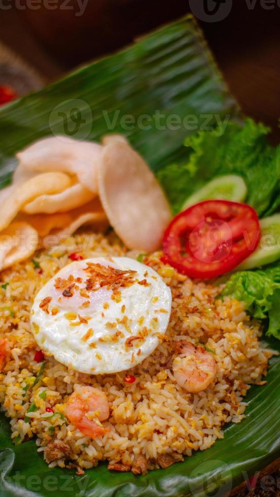 seafood fried rice with a classic theme photo