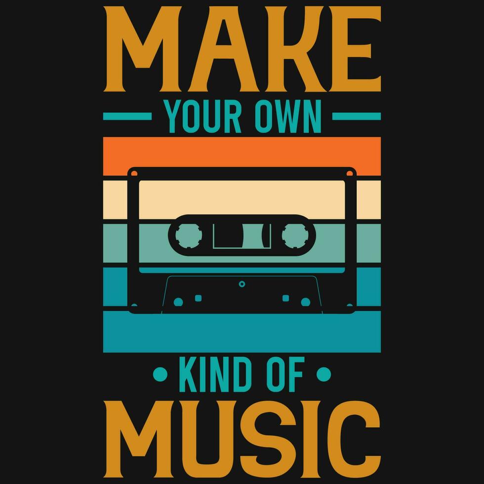 Music graphic typographic vintages tshirt design vector