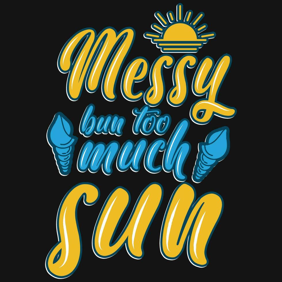 Summer sunshine beaches typographic tshirt design vector