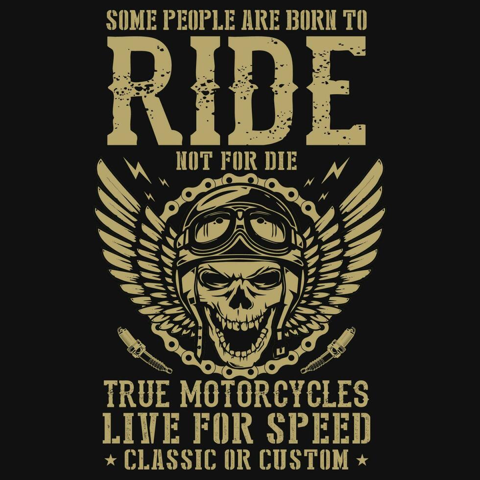 motocicleta montando añadas camiseta diseño vector