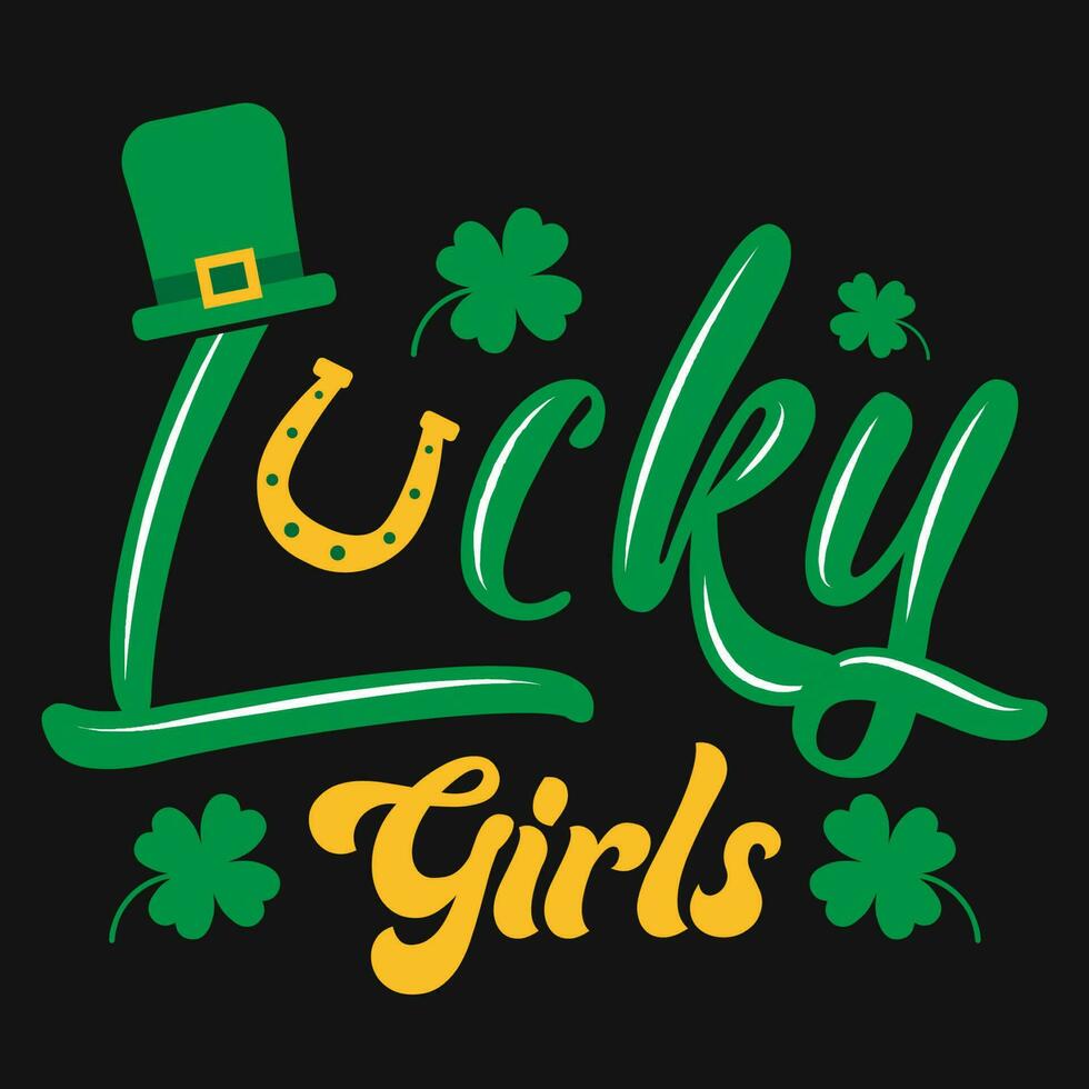 Irish S.t Patrick day lucky little miss dude mardi gras tshirt design vector