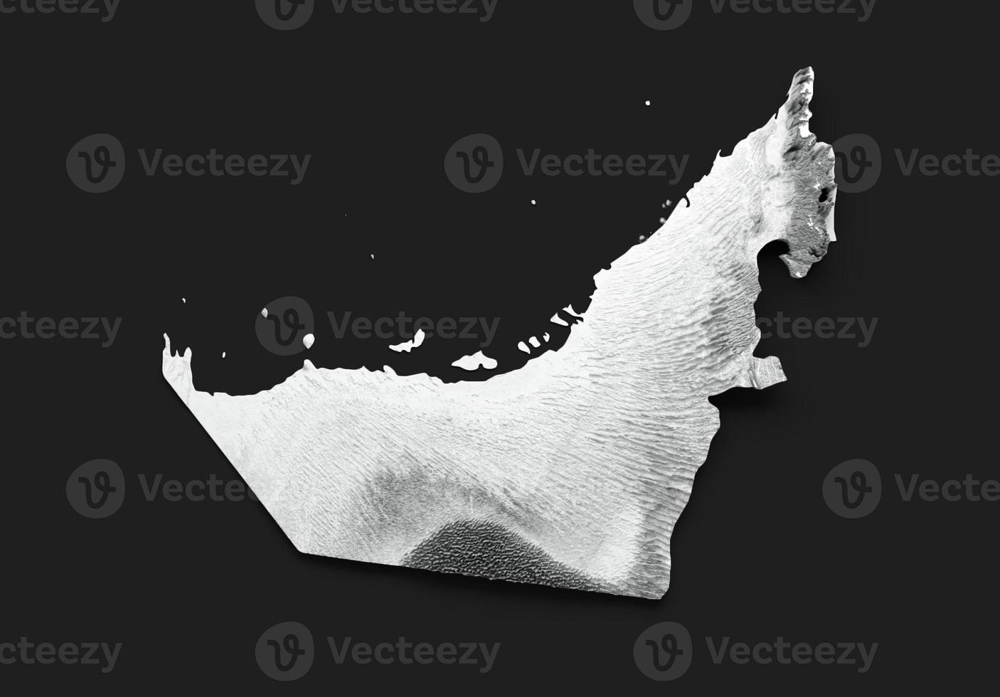 Dubai Map Flag Shaded relief Color Height map on black Background 3d illustration photo