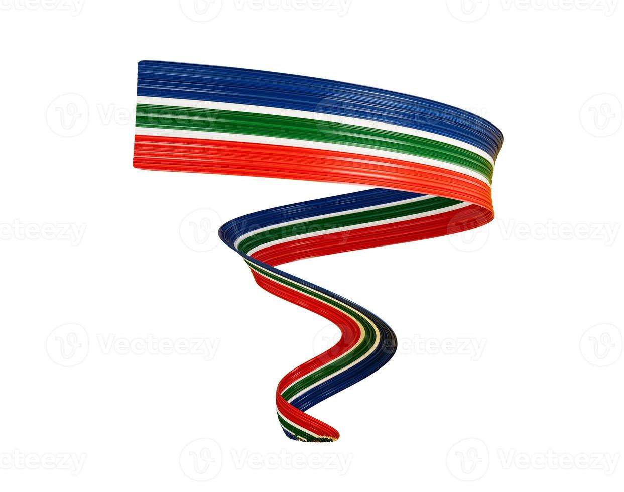 3d Flag Of South Africa, 3d Waving Ribbon Flag Of South Africa On White Background, 3d illustration photo