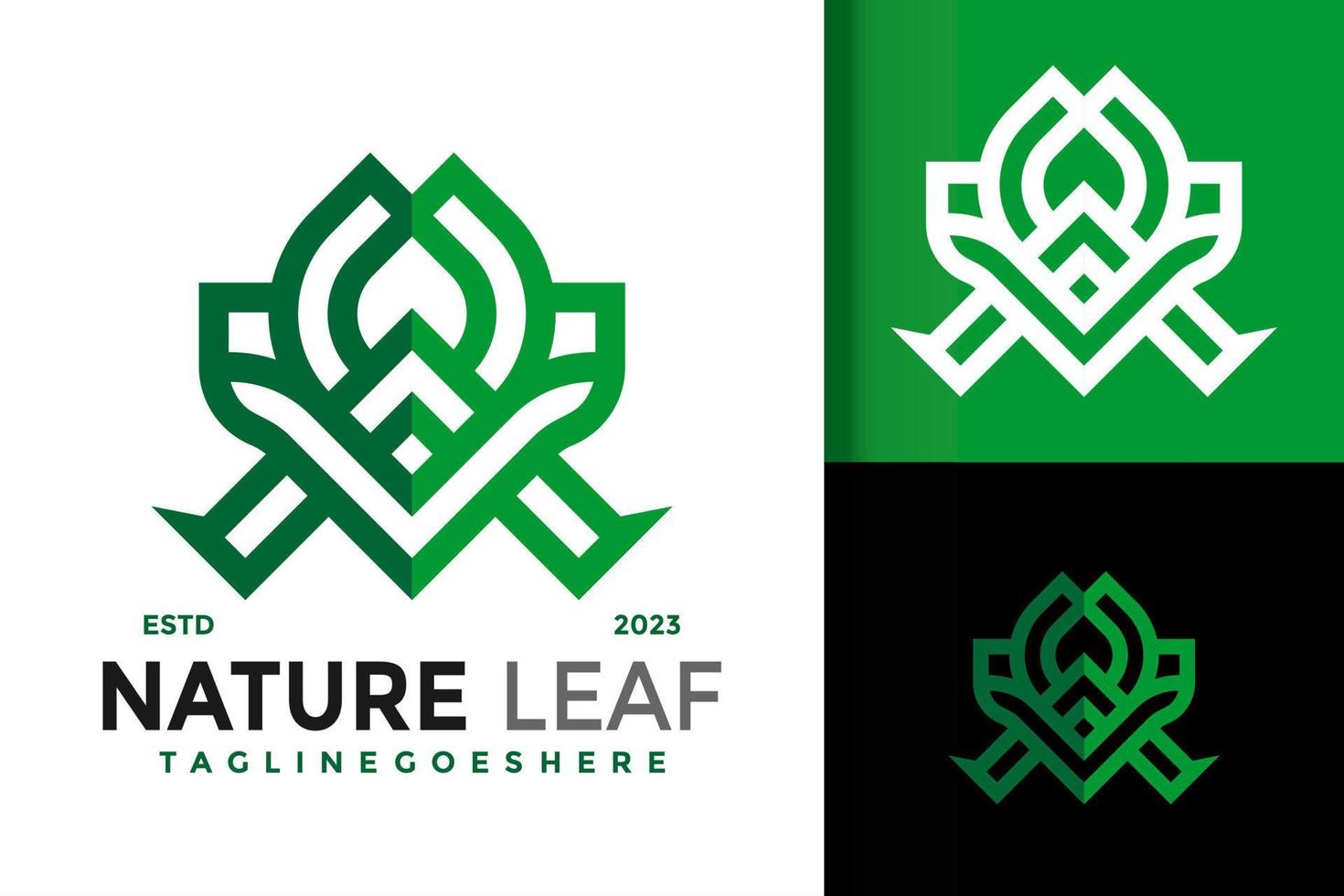 Letter A Nature leaf logo vector icon illustration