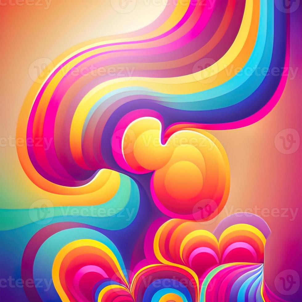 Retro groovy Gradient striped background. AI Generated photo
