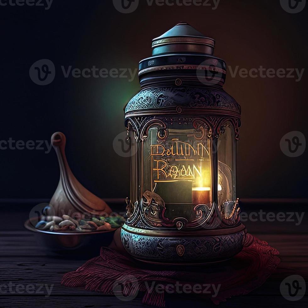 Fabulous fantastic background with Arabic Muslim lantern for celebrating Muslim Islamic holidays. AI Generated photo