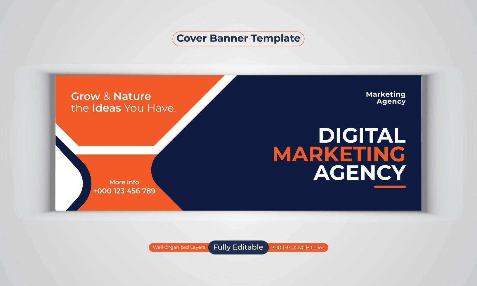 Digital marketing agency banner design vector template