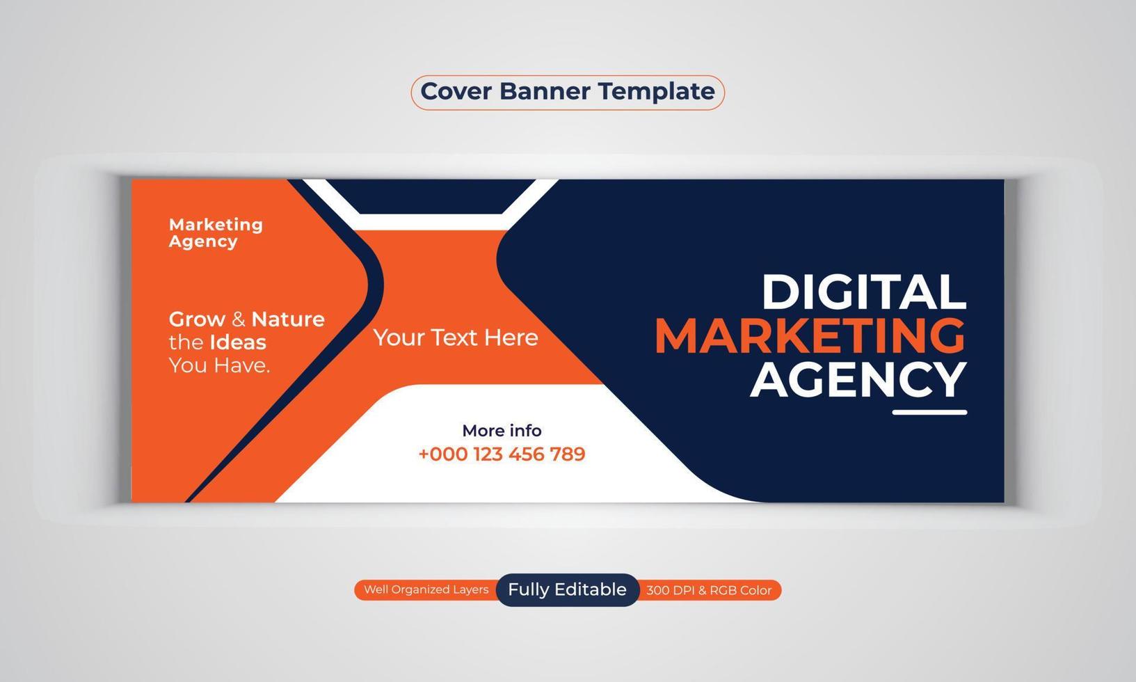 Digital marketing agency banner design vector template