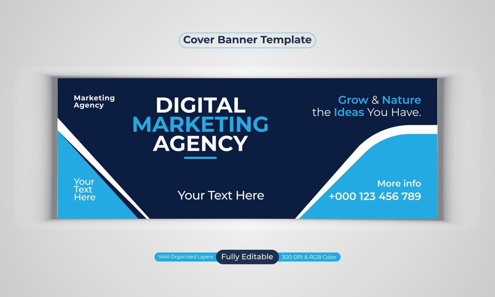 Digital marketing agency banner design vector template