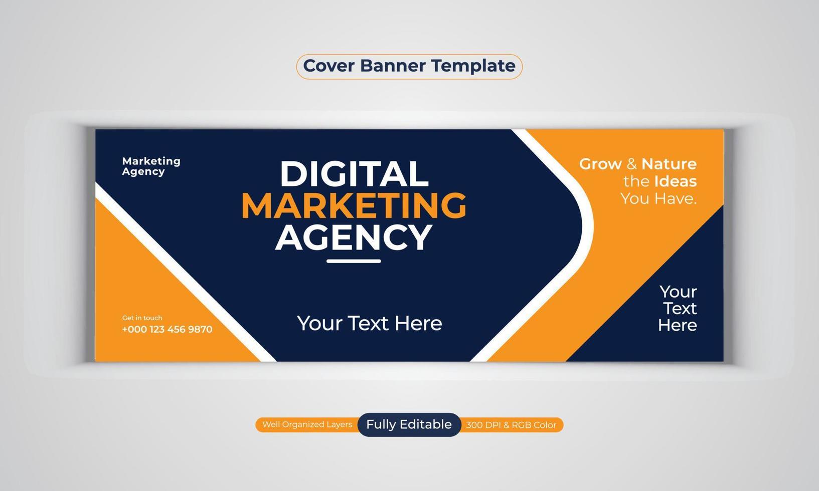 Digital marketing agency banner design vector template