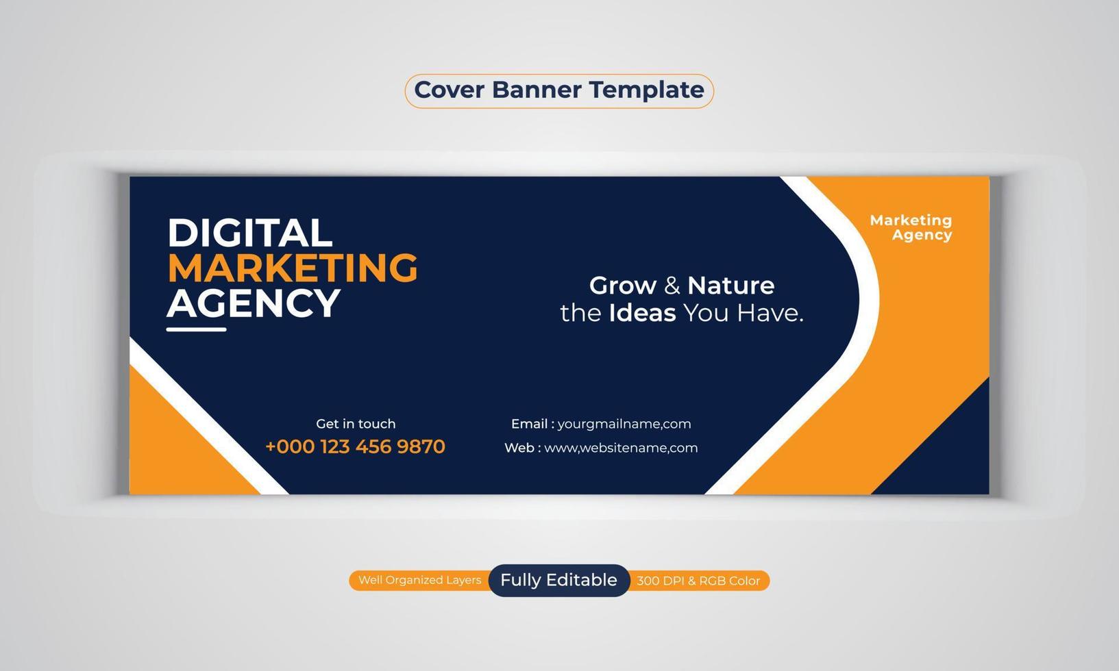 Digital marketing agency banner design vector template