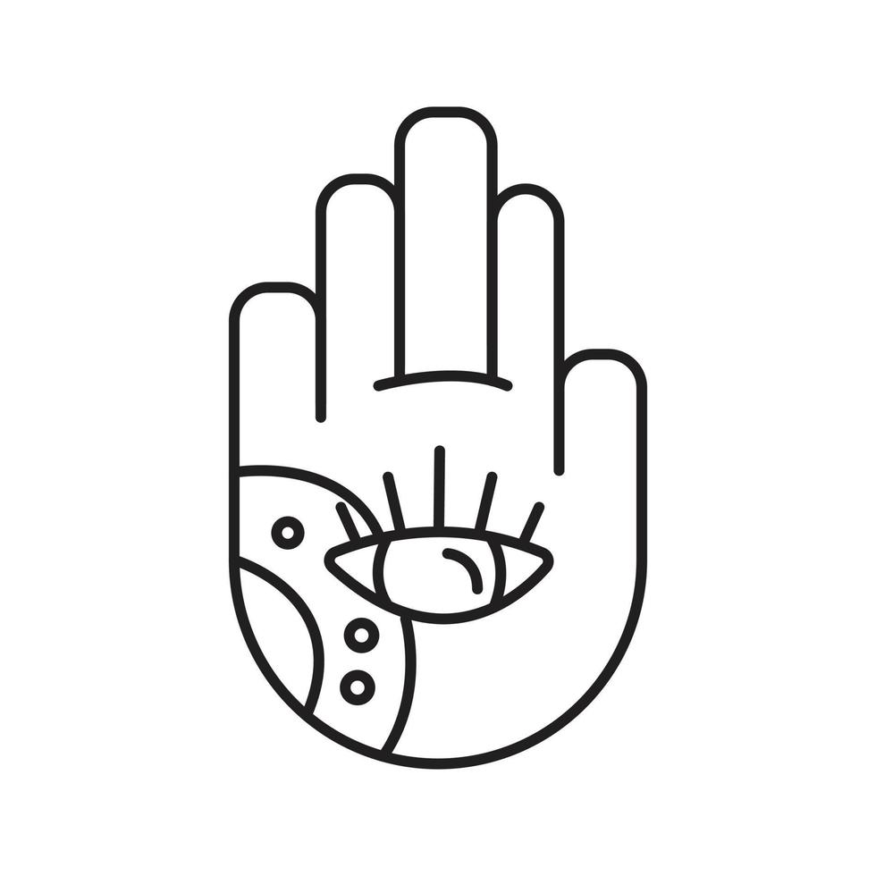 hamsa mano icono contorno vector