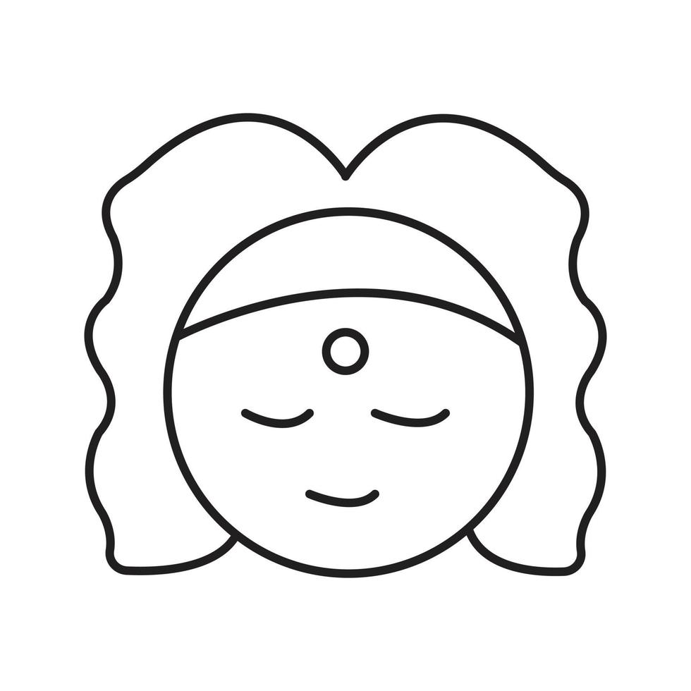 niña Hidusmo icono contorno vector