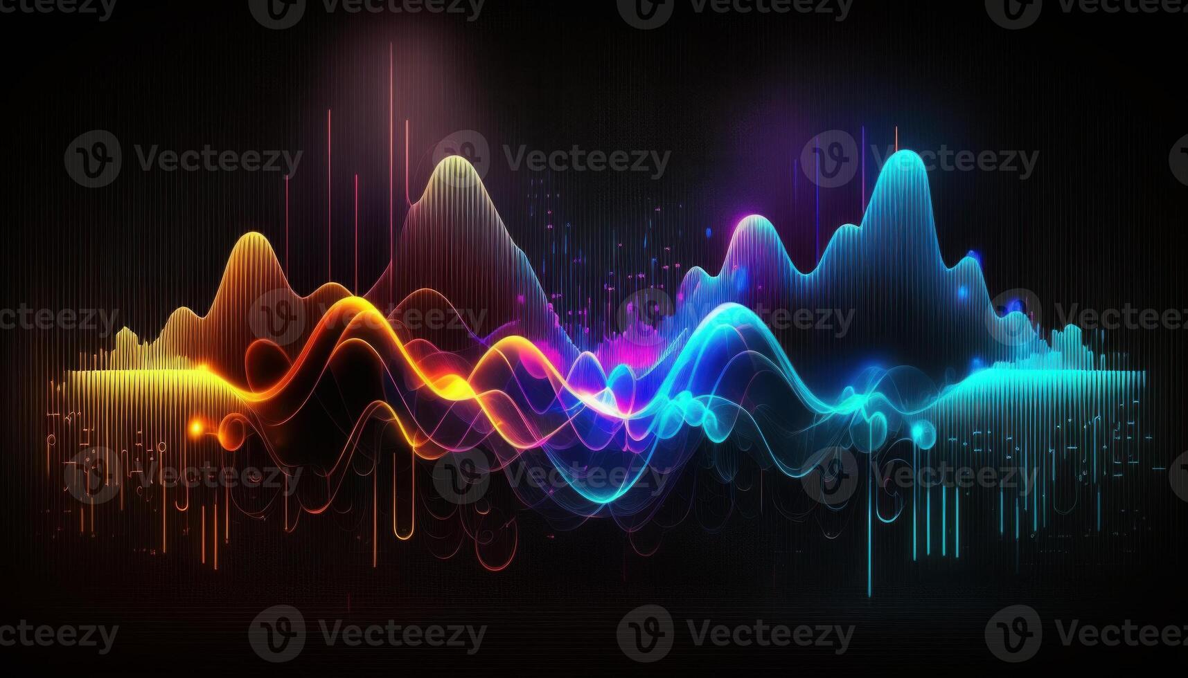 An Abstract Representation of Sound Waves and Music Frequencies. photo