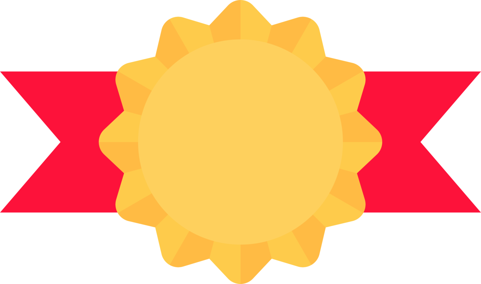 Gold medal with red ribbon in flat style png