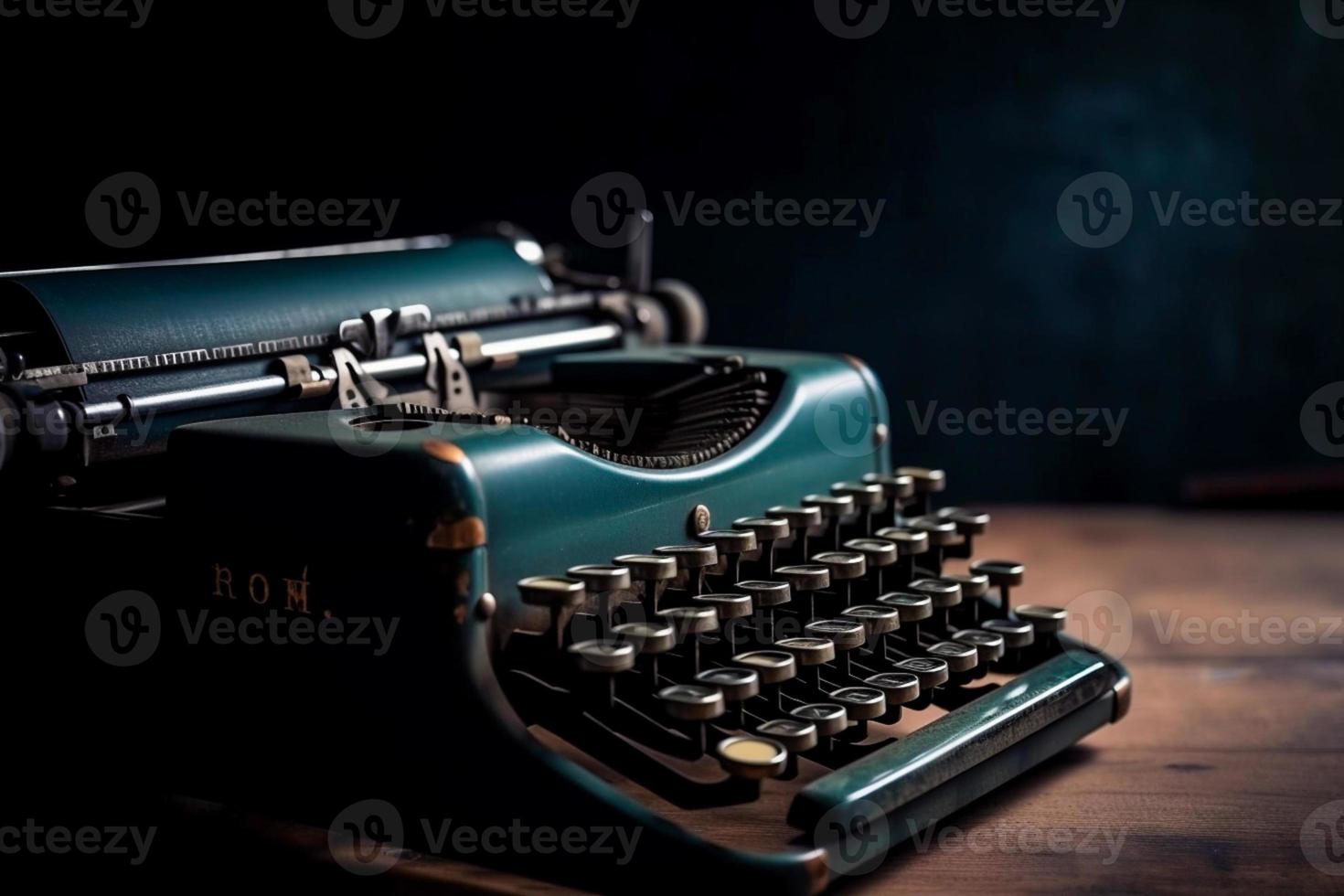 vintage typewriter retro on background. 90's concepts. Vintage style filtered photo. photo