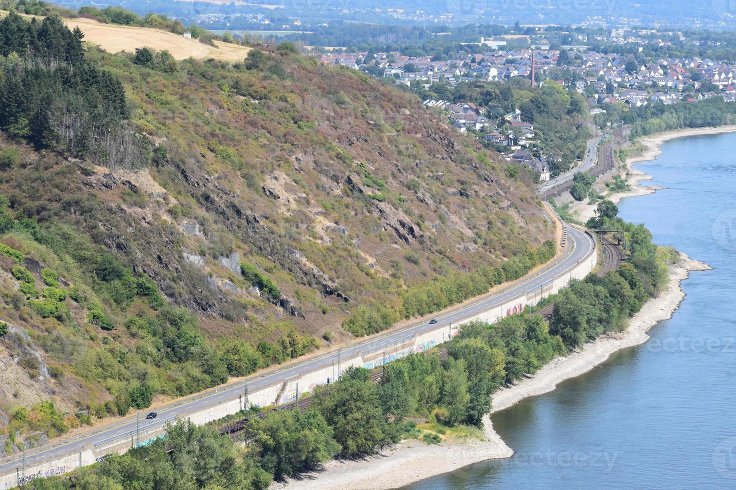 Rhine river with the main road at the water photo