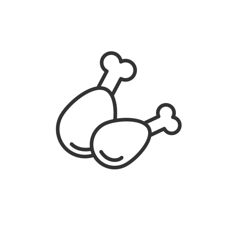 horneado pollo icono vector ilustración. comida y cocinando.