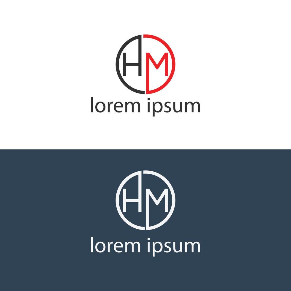 Hm monogram logo vector