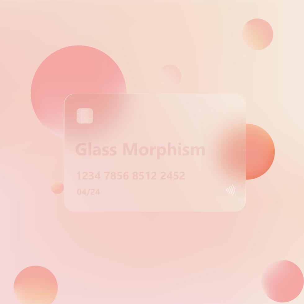 ilustración con el efecto de escarchado vaso. nuevo trend.glassmorphism.vector vector