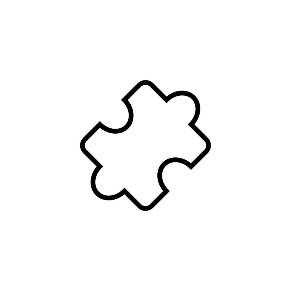 Puzzle Isolated Outline Symbol. Editable stroke. It can be used for websites, stores, banners, fliers vector