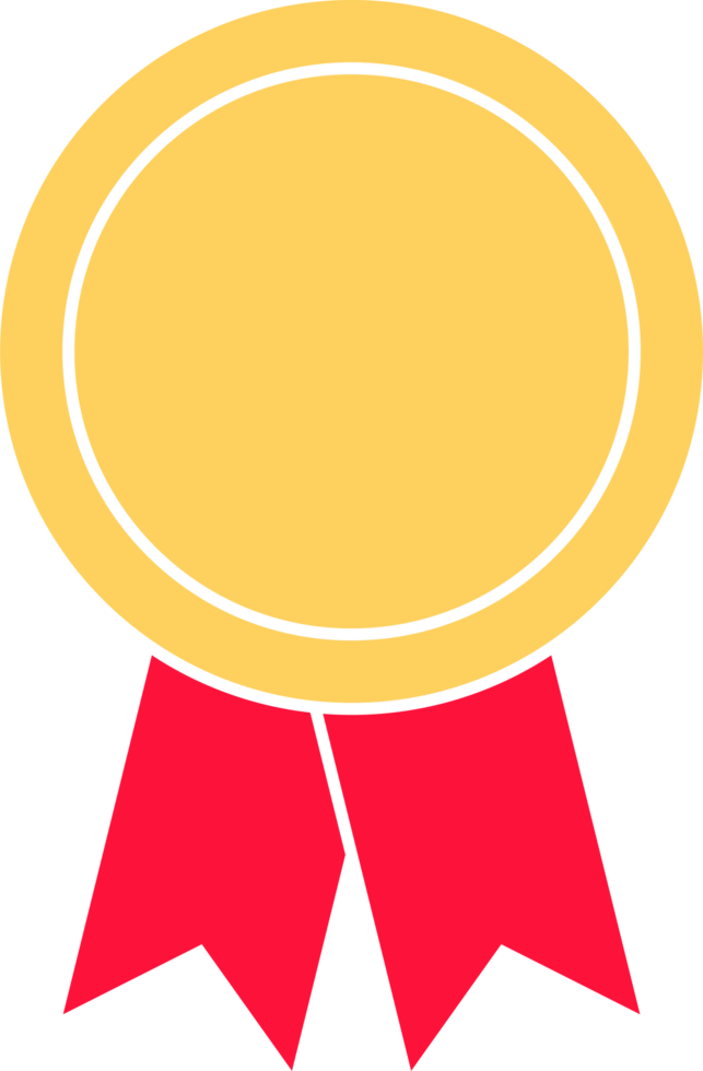 medalha de ouro com fita vermelha png