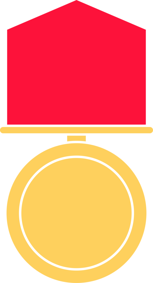 guldmedalj med rött band png