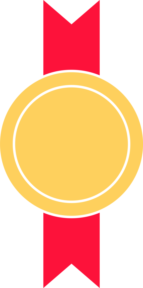 Gold medal with red ribbon png