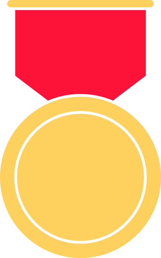 medalha de ouro com fita vermelha png