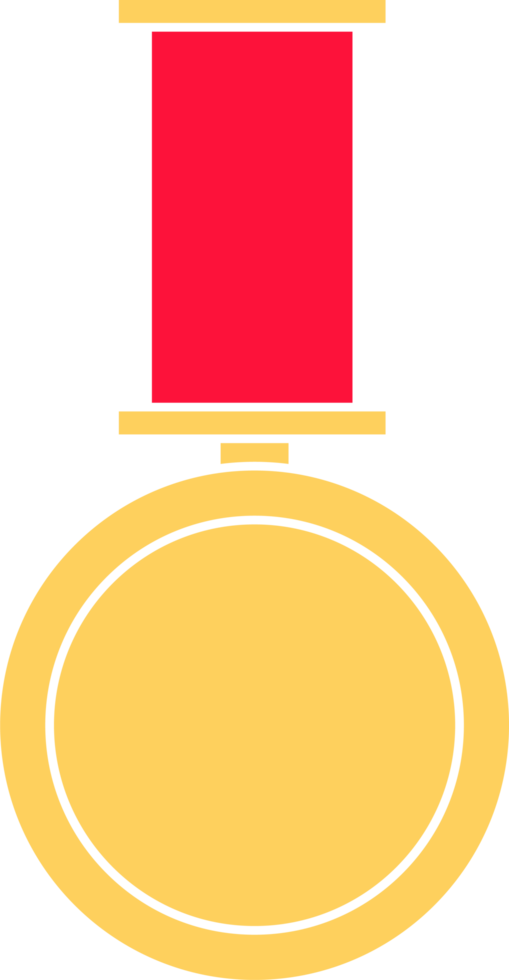 Gold medal with red ribbon png