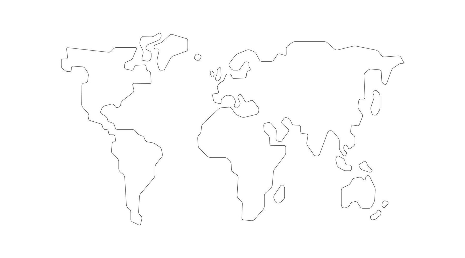 imagen de vector de línea de lápiz de mapa mundial