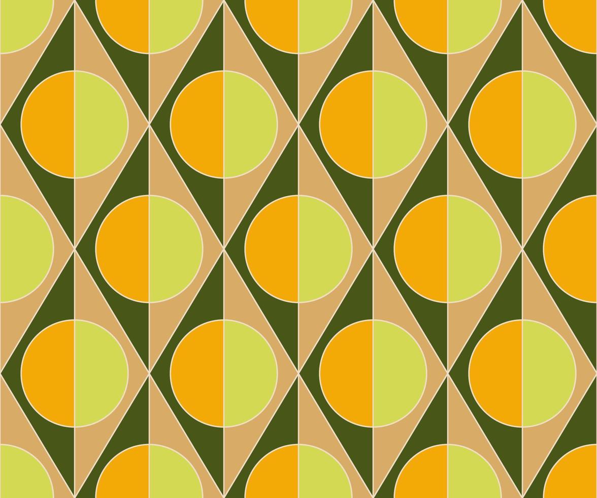 Seamless abstract Vintage background in sixties style. Geometric pattern. Vector illustration