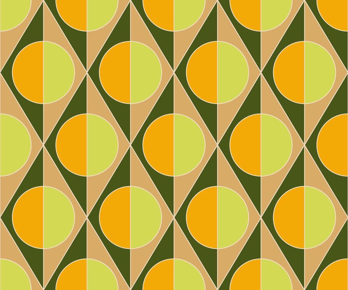 Seamless abstract Vintage background in sixties style. Geometric pattern. Vector illustration