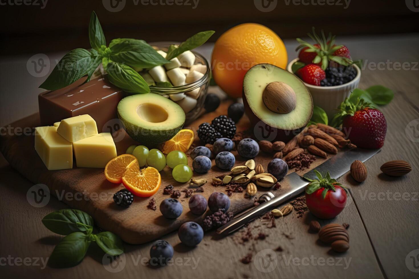 The selection of healthy and clean foods. photo