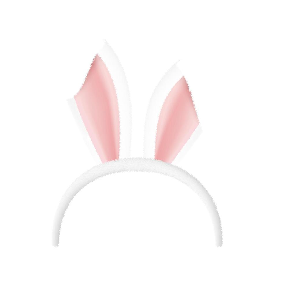 Rabbit ears collection for Easter. Masks isolated on white. Rabbit ears vector illustration.