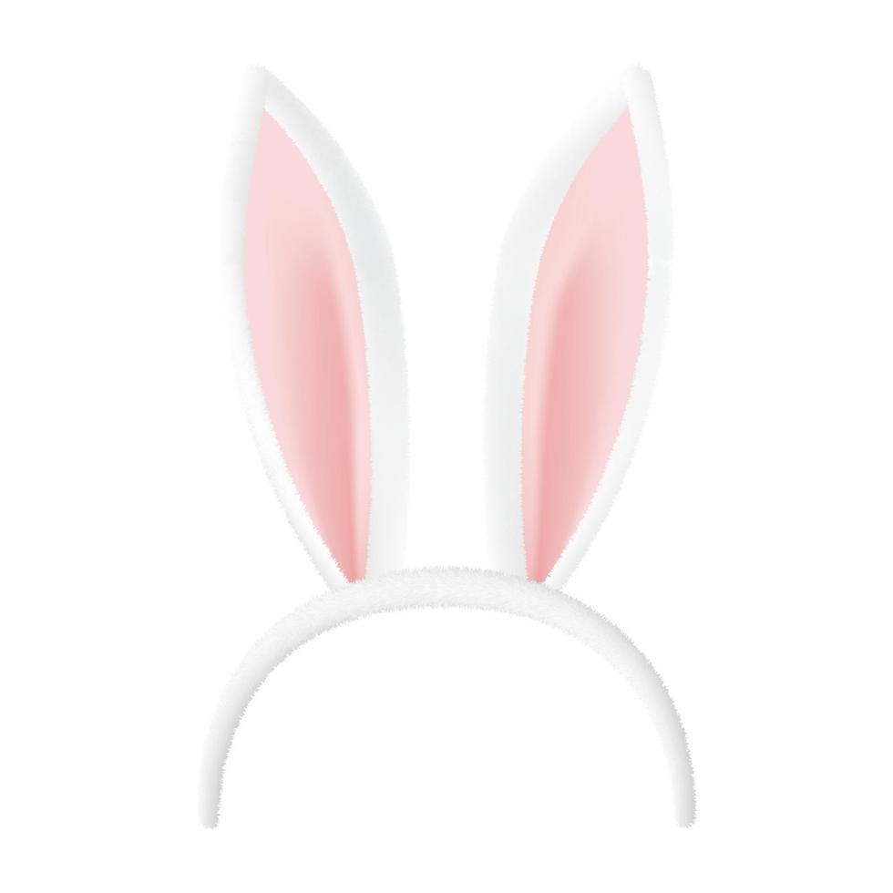 Rabbit ears collection for Easter. Masks isolated on white. Rabbit ears vector illustration.