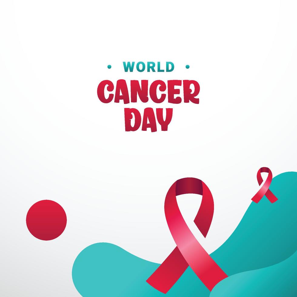 World Cancer Day Design With Ribbon vector