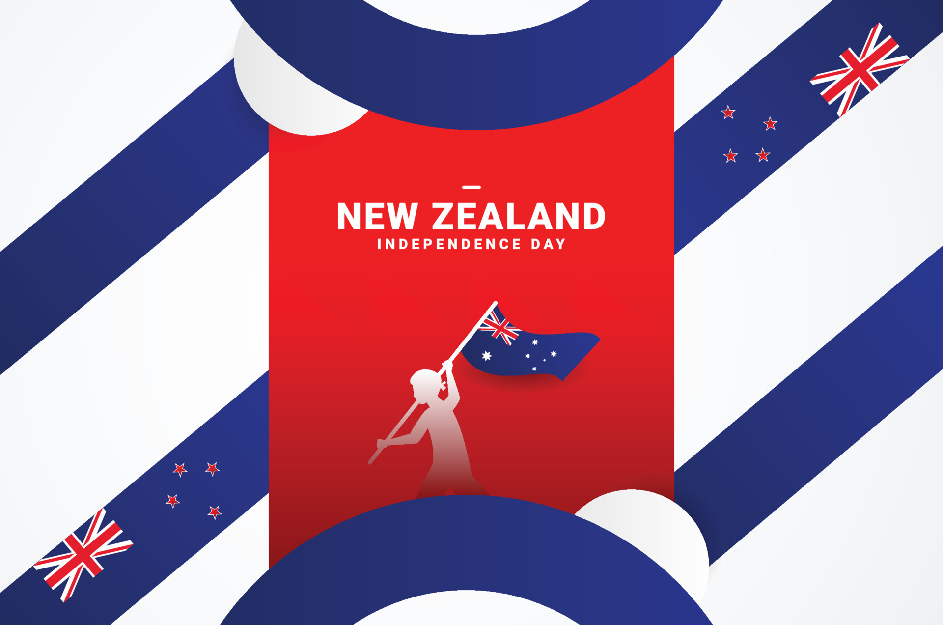 New Zealand Independence Day Background With Elegant Ribbon 21980120