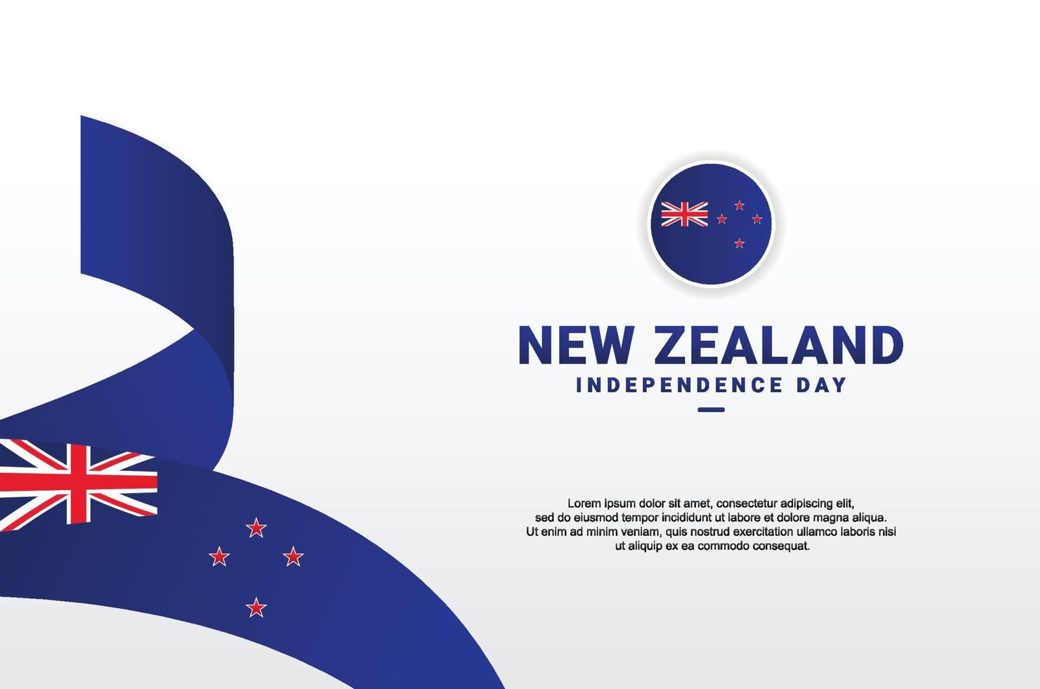 New Zealand Independence Day Background With Elegant Ribbon vector