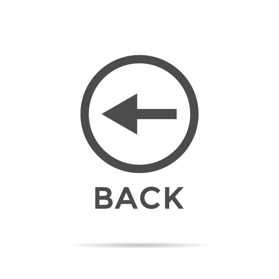 Back arrow icon vector in trendy style