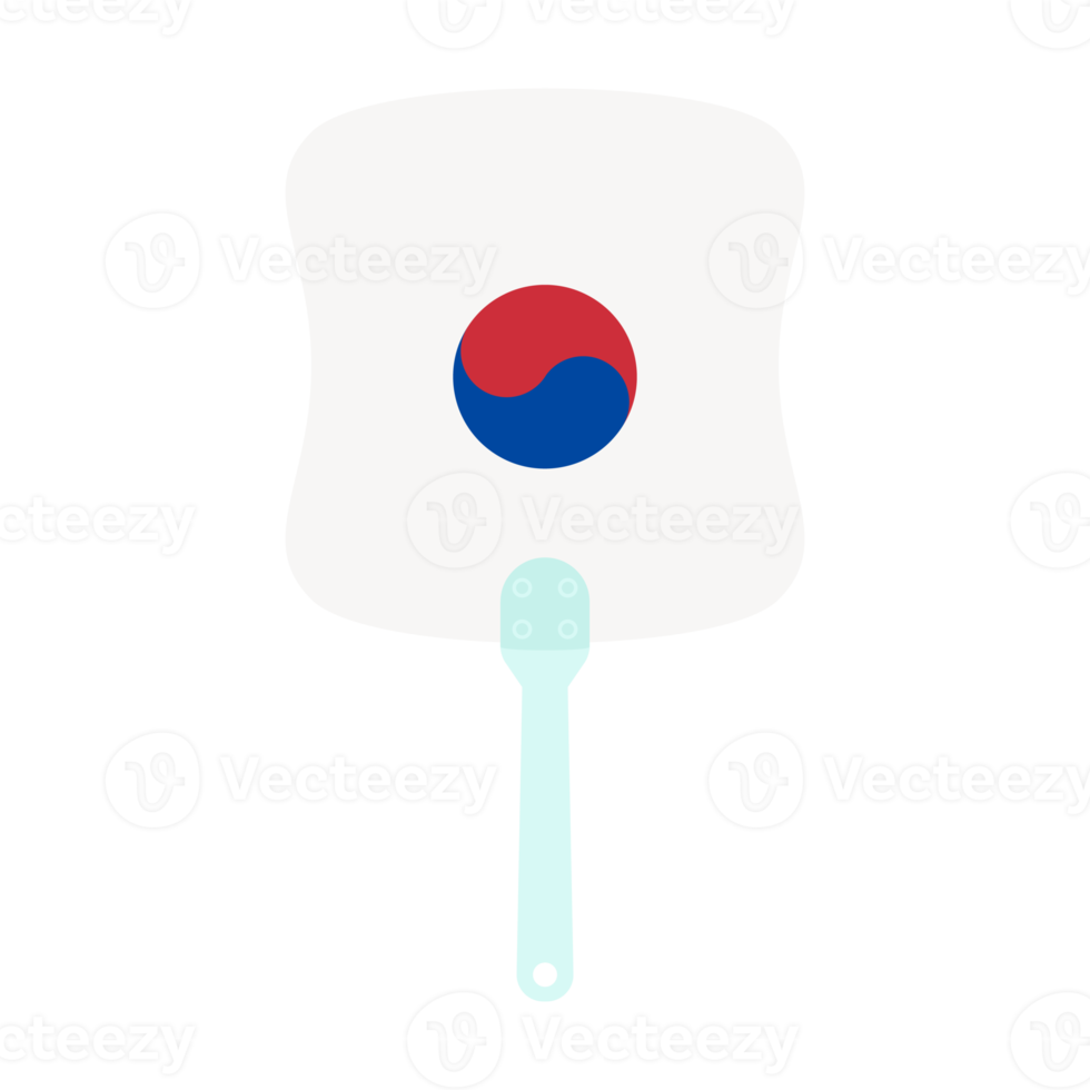 Aesthetic Manual Handle Hand Fan Taeguk Flag png