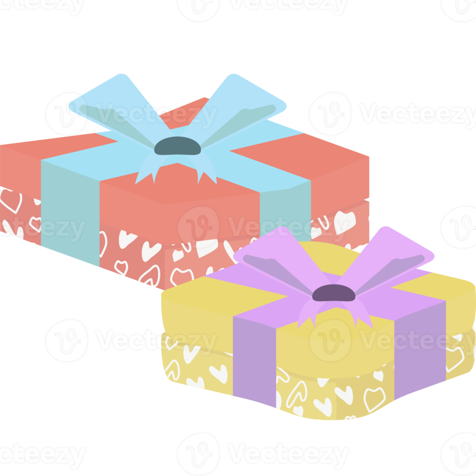 Gift Box Wrap Ribbon Love Heart Symbol Pattern png