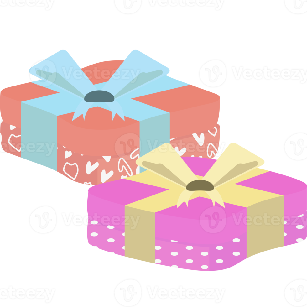 Gift Box Wrap Ribbon Love Heart Symbol Pattern png