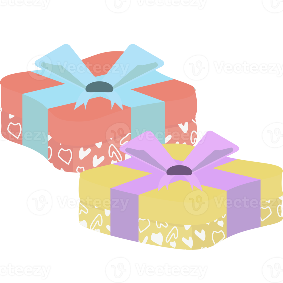 Gift Box Wrap Ribbon Love Heart Symbol Pattern png