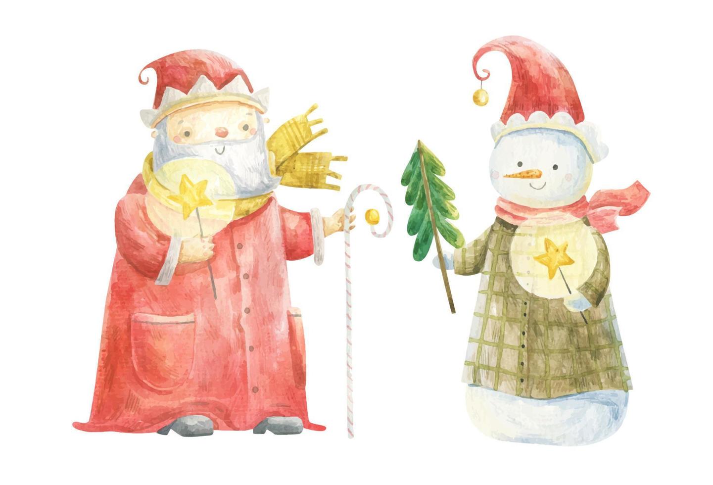 cute childish christmas illustration. Christmas cartoon characters, print, decor vector