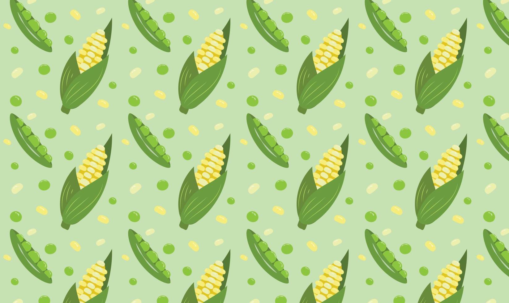 pattern with peas and corn vector