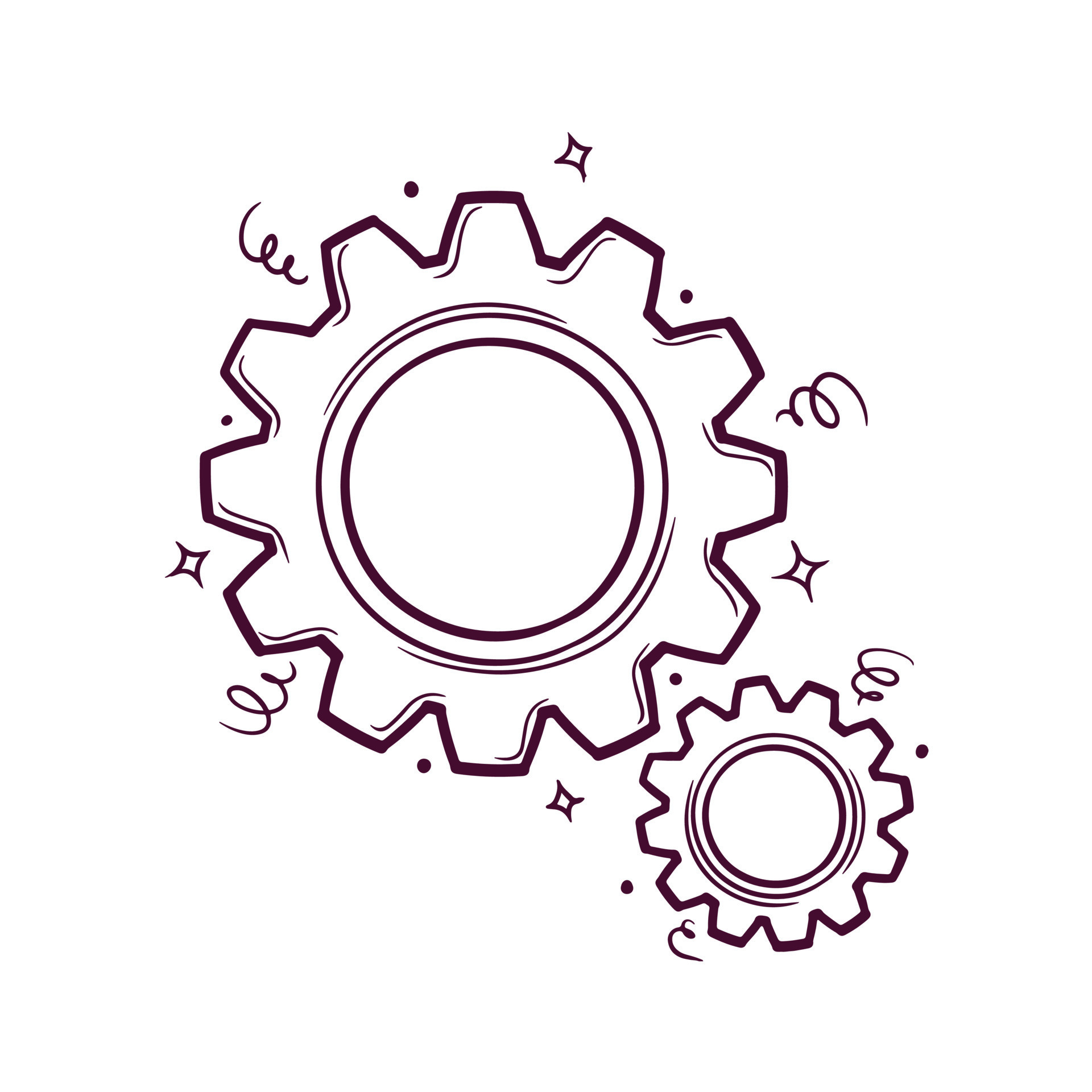 hand drawn gears vector illustration 21980872 Vector Art at Vecteezy