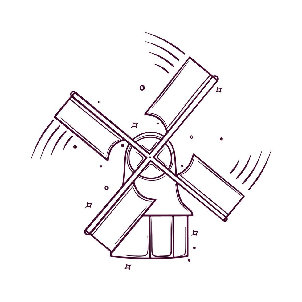 hand drawn mill vector illustration