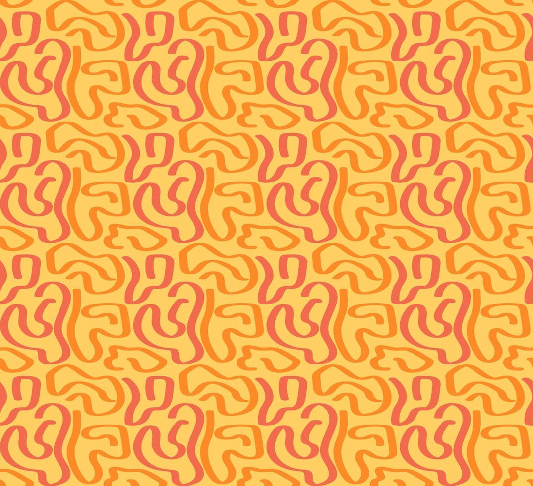 Groovy pattern abstract line on yellow background. Abstract horizontal background with colorful waves. vector